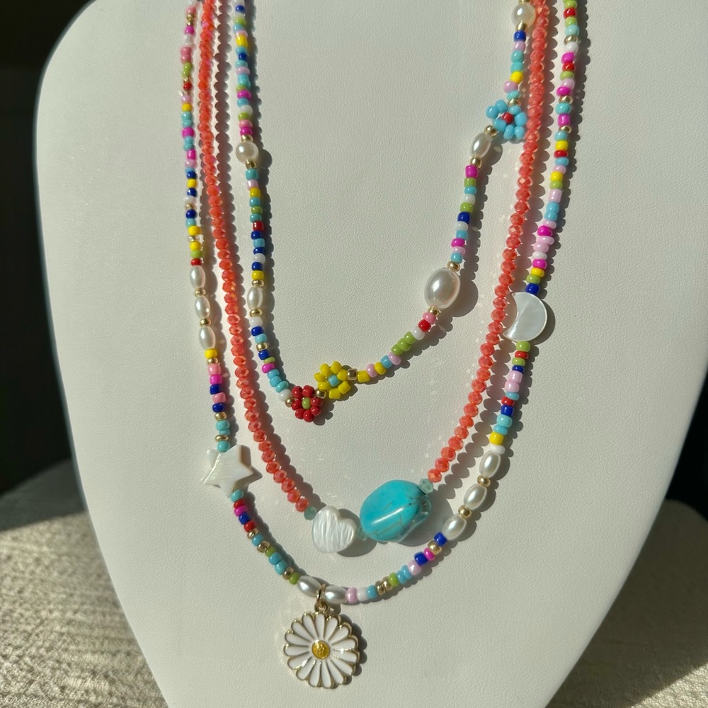 New Layered Choker Necklaces set Jewelry Beaded Necklace - Picture 3 of 5